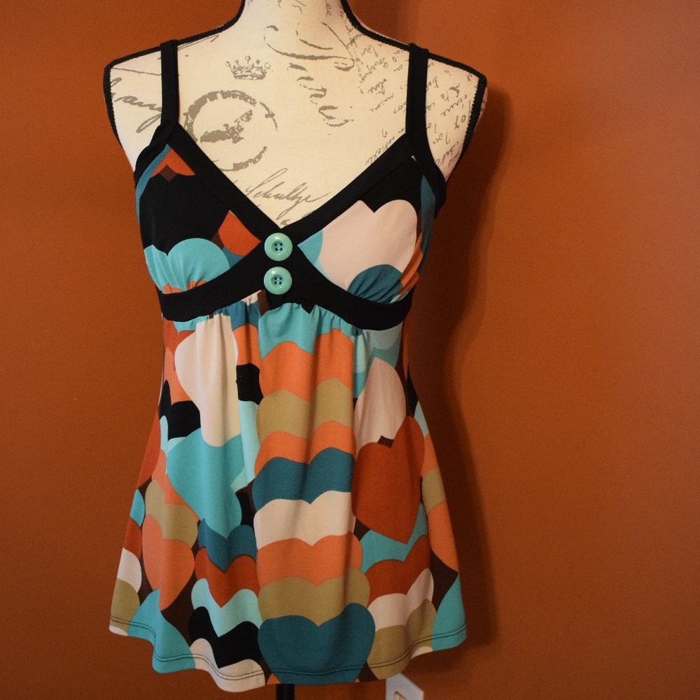 3/$21 Pssst multi colored tank Size L